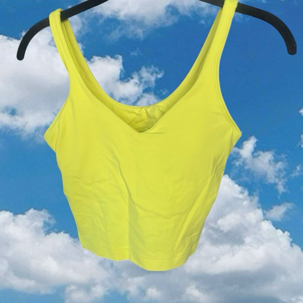 Lululemon Align Tank Top Womens 4 Neon Yellow Crop